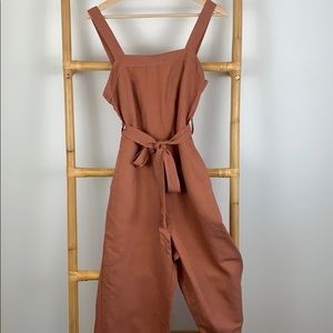 Linen Jumpsuit in Burnt Orange